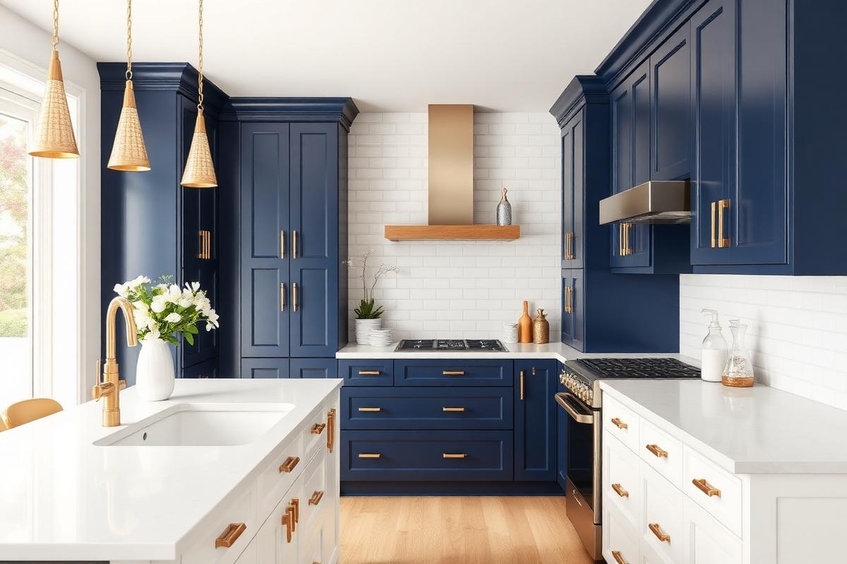 Navy kitchen cabinets in Menlo Park